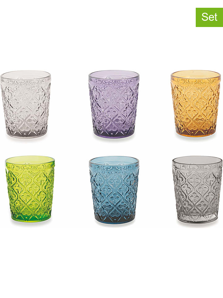 Villa d´Este Szklanki (6 szt.) "Marrakech" w różnych kolorach - 240 ml rozmiar: onesize