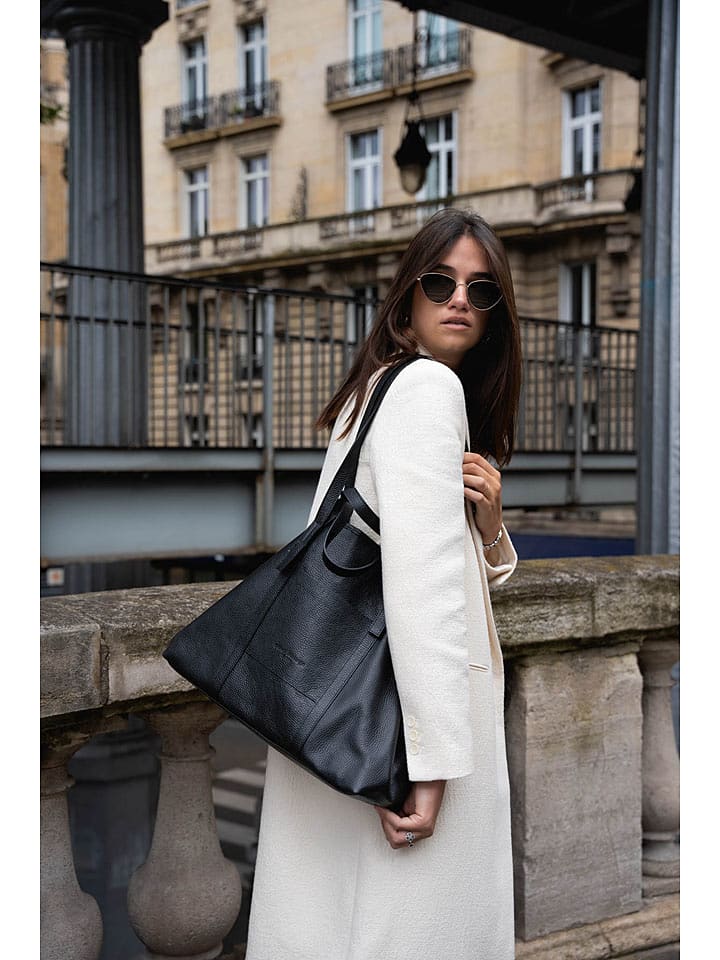 maison héritage PARIS Skórzany shopper bag "Malta" w kolorze czarnym - 52 x 31 cm rozmiar: onesize