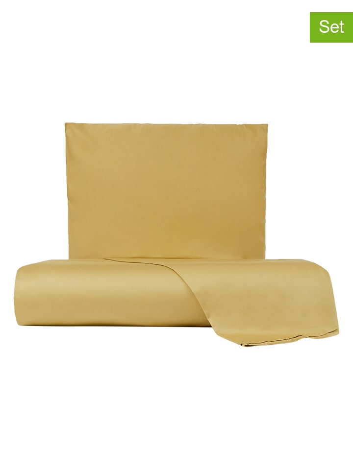 Lanerossi 2-częściowy komplet pościeli w kolorze żółtym rozmiar: 135x200 cm