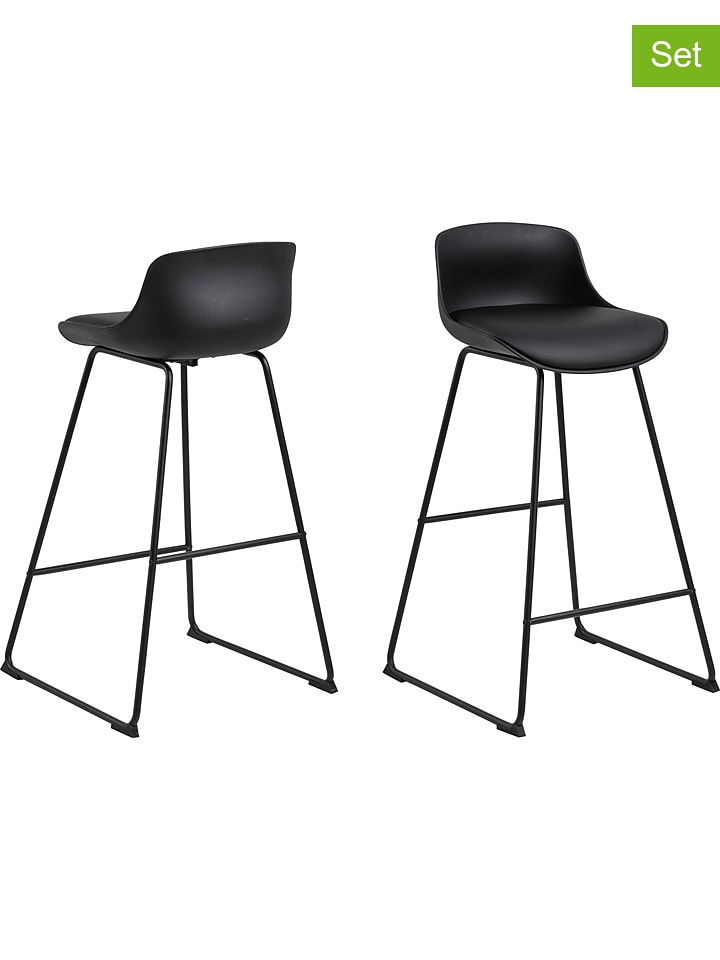 Actona Hockery barowe (2 szt.) "Tina" w kolorze czarnym - 43 x 94 x 49 cm rozmiar: onesize