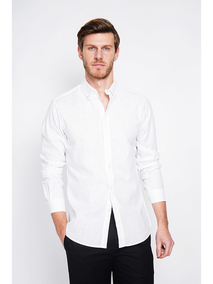 Secret du Lin Lniana koszula w kolorze białym rozmiar: 50