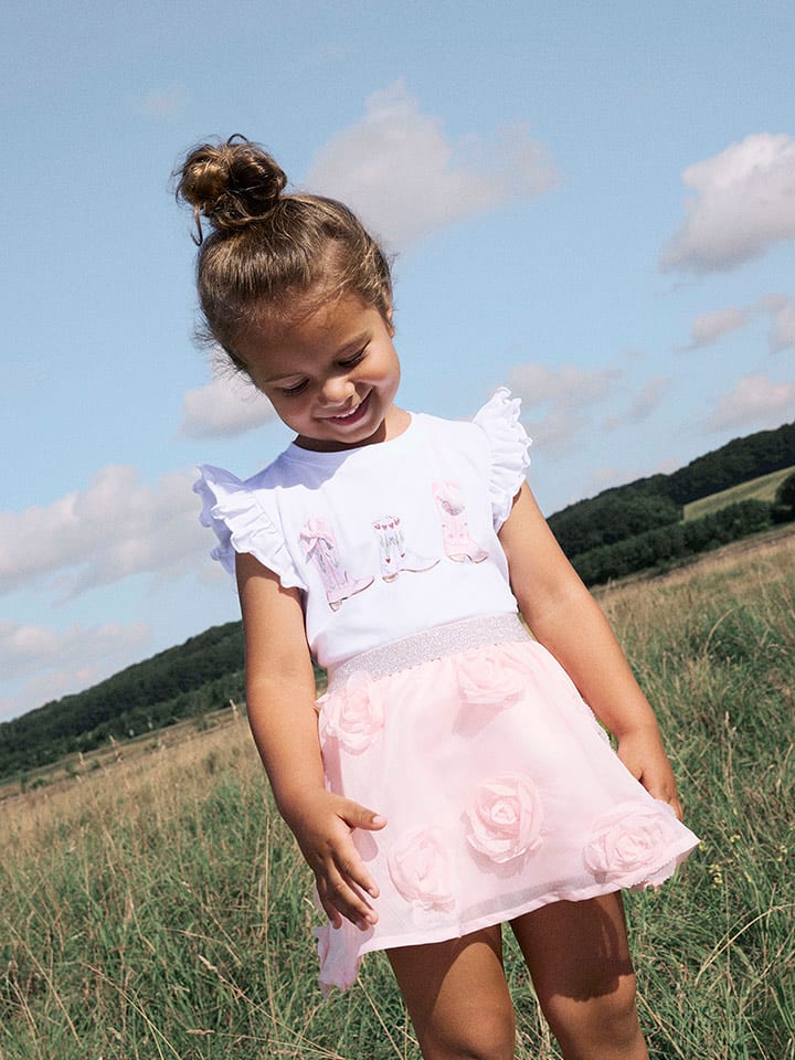 name it Koszulka "Hadia" w kolorze biało-jasnoróżowym rozmiar: 104