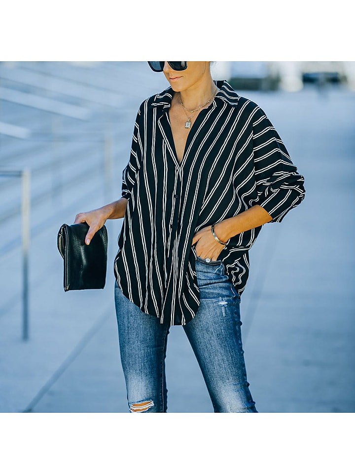 Milan Kiss Bluzka w kolorze czarno-kremowym rozmiar: S