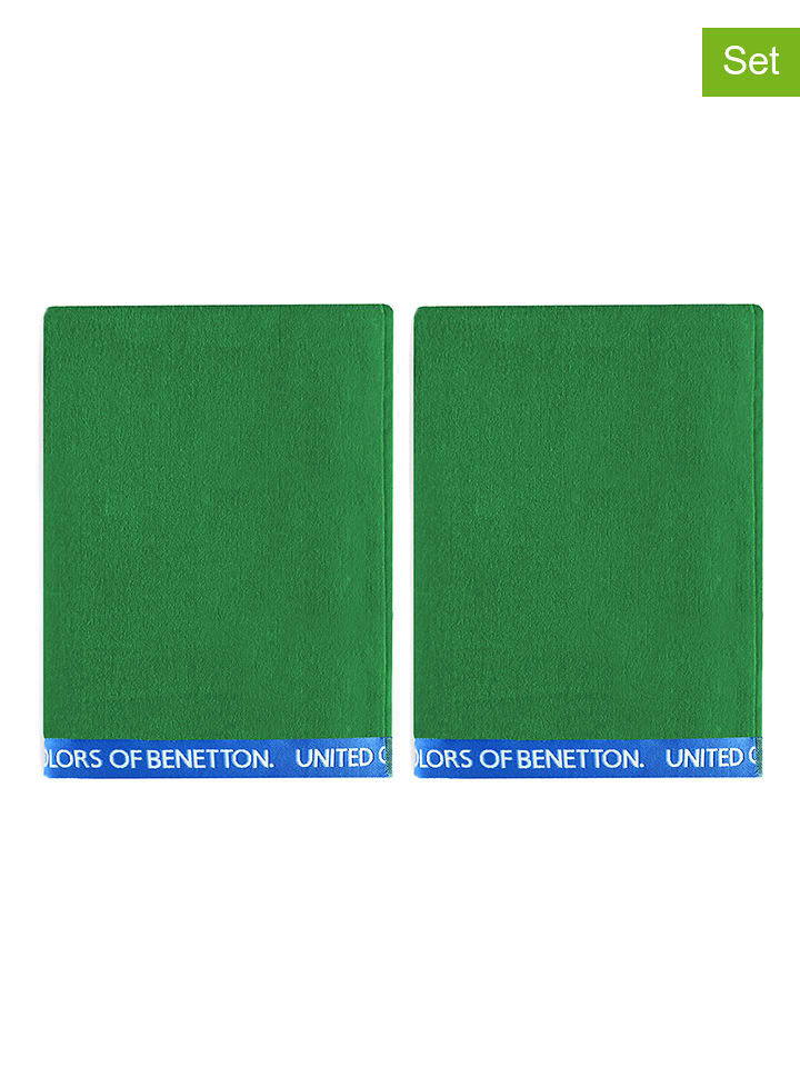 Benetton Ręczniki plażowe (2 szt.) w kolorze zielonym - 160 x 90 cm rozmiar: onesize