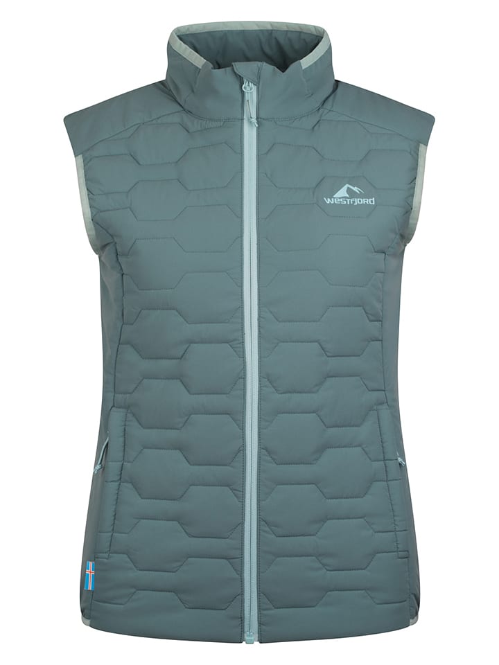 Westfjord Kamizelka pikowana "Glymur" w kolorze turkusowym rozmiar: M
