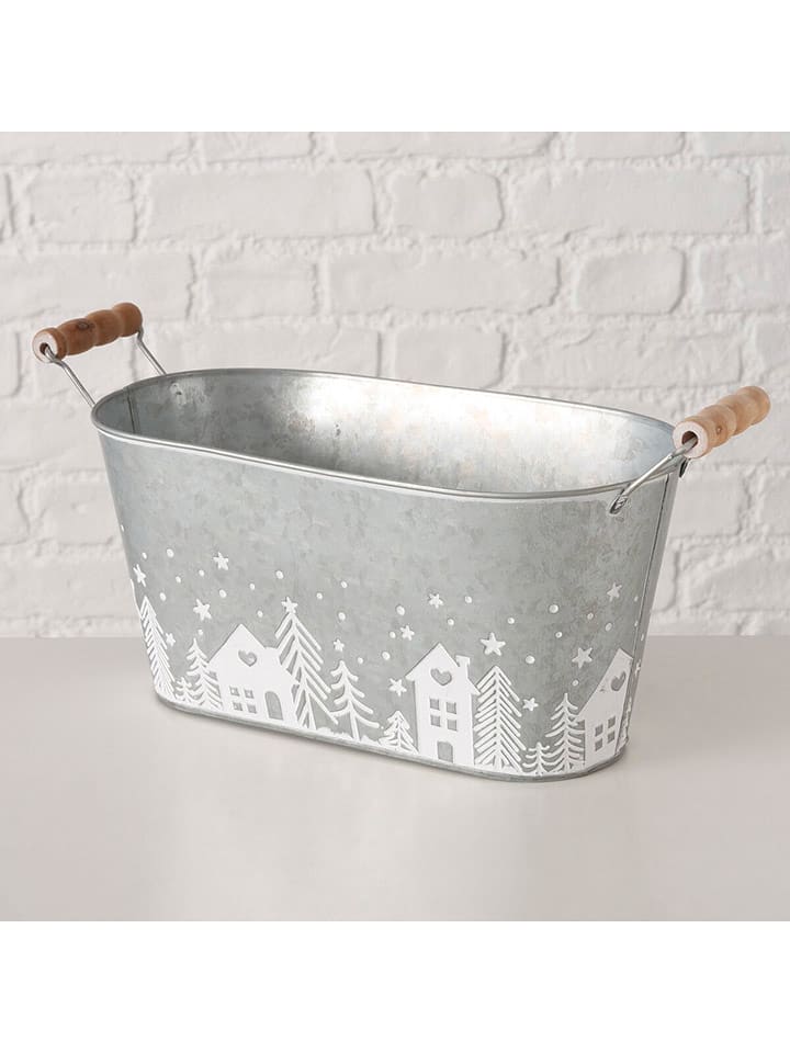 Boltze Osłonka "Skagen" w kolorze jasnoszarym na doniczkę - wys. 17 cm rozmiar: onesize