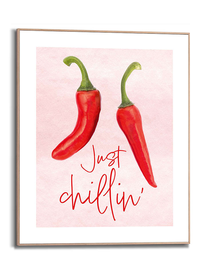 Orangewallz Druk artystyczny "Just Chillin" w ramce rozmiar: 40x50 cm