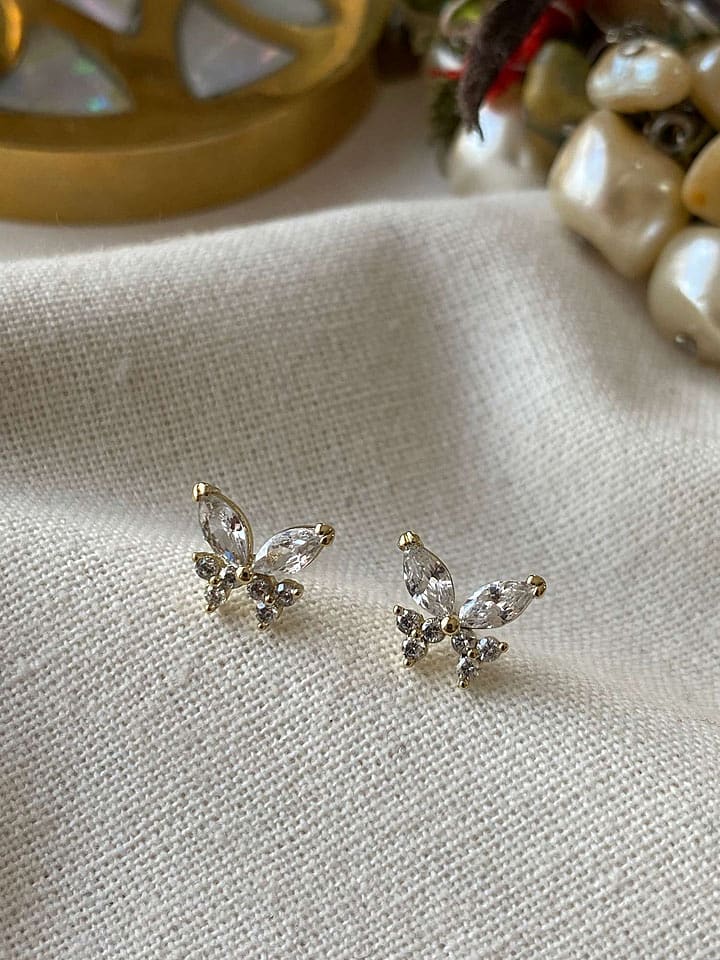 Luseera Pozłacane kolczyki-wkrętki z cyrkoniami rozmiar: onesize