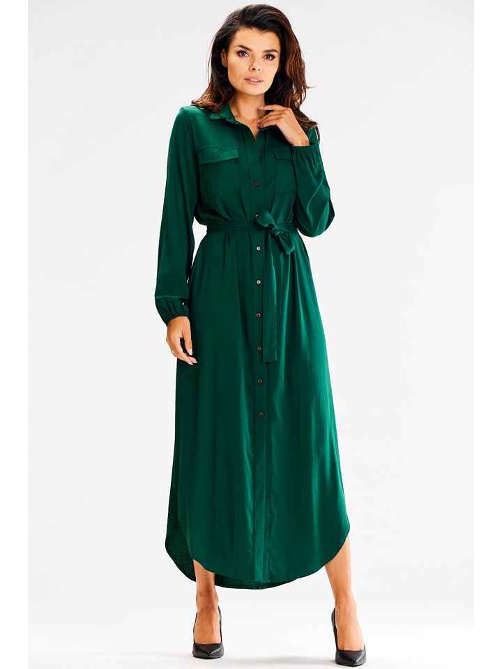 Awama Sukienka w kolorze zielonym rozmiar: L/XL