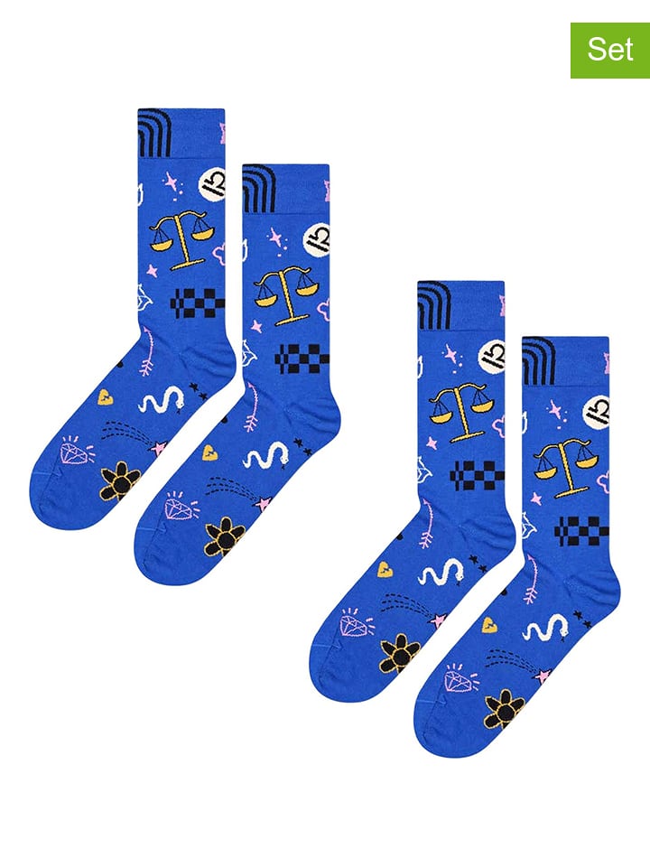 Happy Socks Skarpety (2 pary) w kolorze niebieskim rozmiar: 36-40