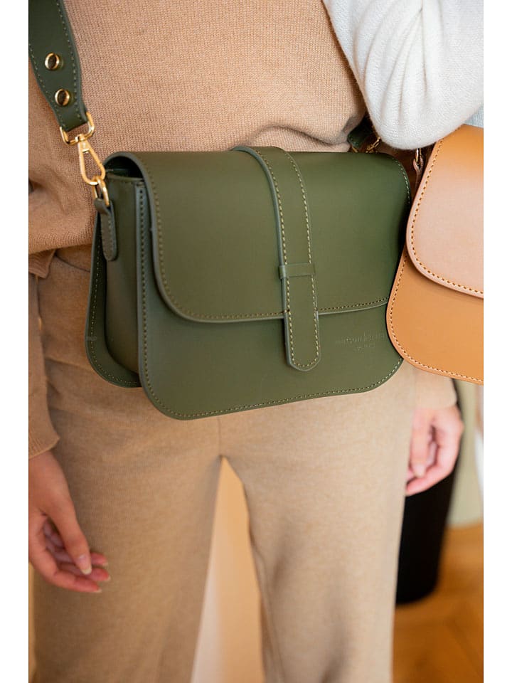 maison héritage PARIS Skórzana torebka "Monica" w kolorze khaki - 23 x 14 x 7 cm rozmiar: onesize