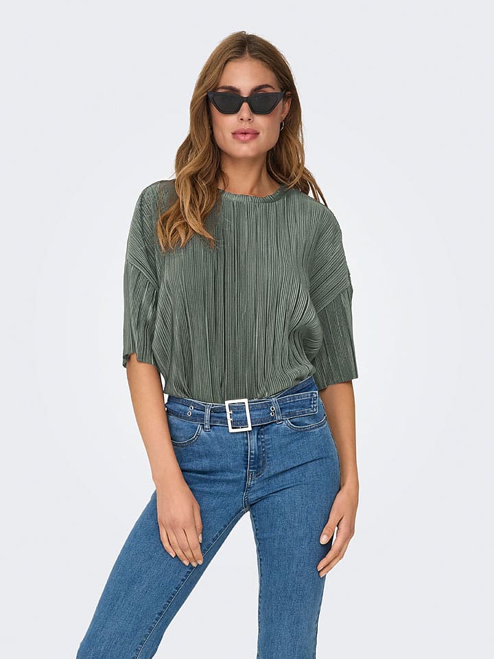 ONLY Koszulka w kolorze zielonym rozmiar: L