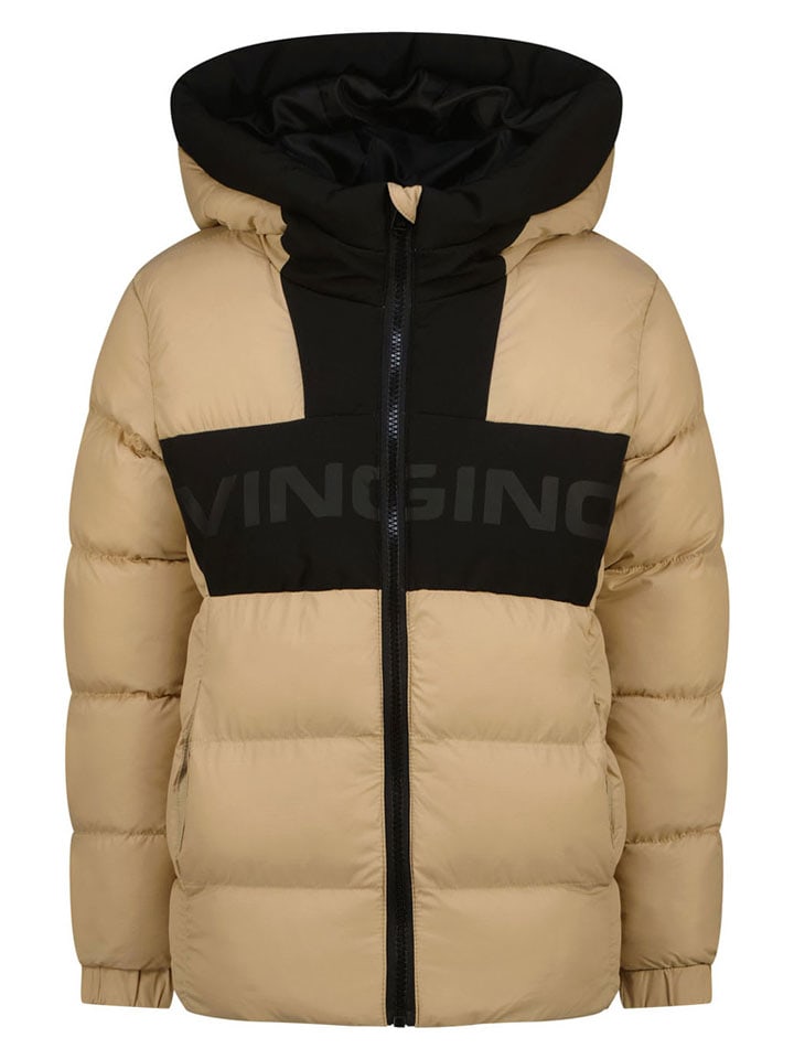 Vingino Kurtka pikowana w kolorze beżowo-czarnym rozmiar: 164