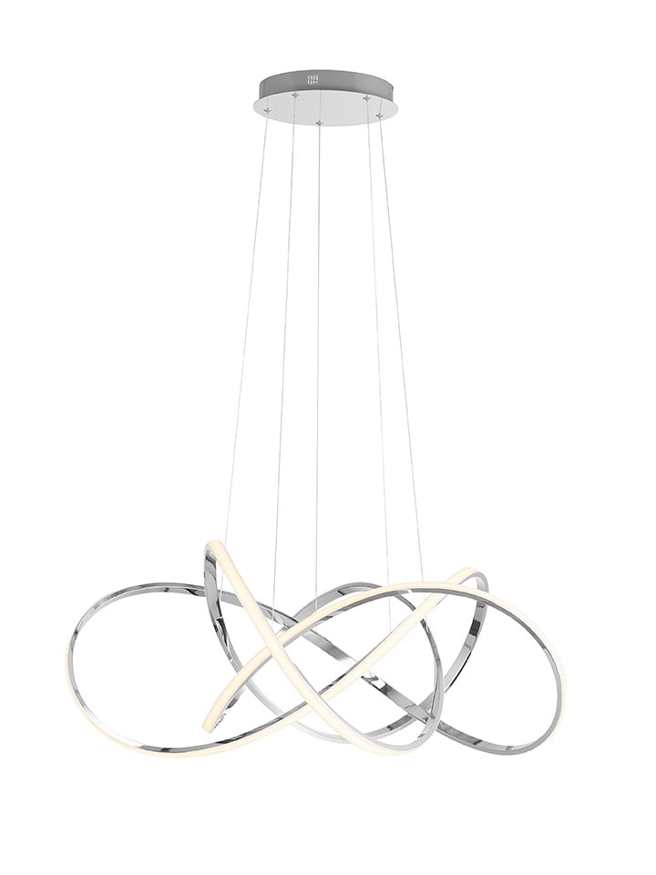 Just Light Lampa wisząca LED "Kiribi" w kolorze srebrnym - wys. 150 x Ø 80 cm rozmiar: onesize