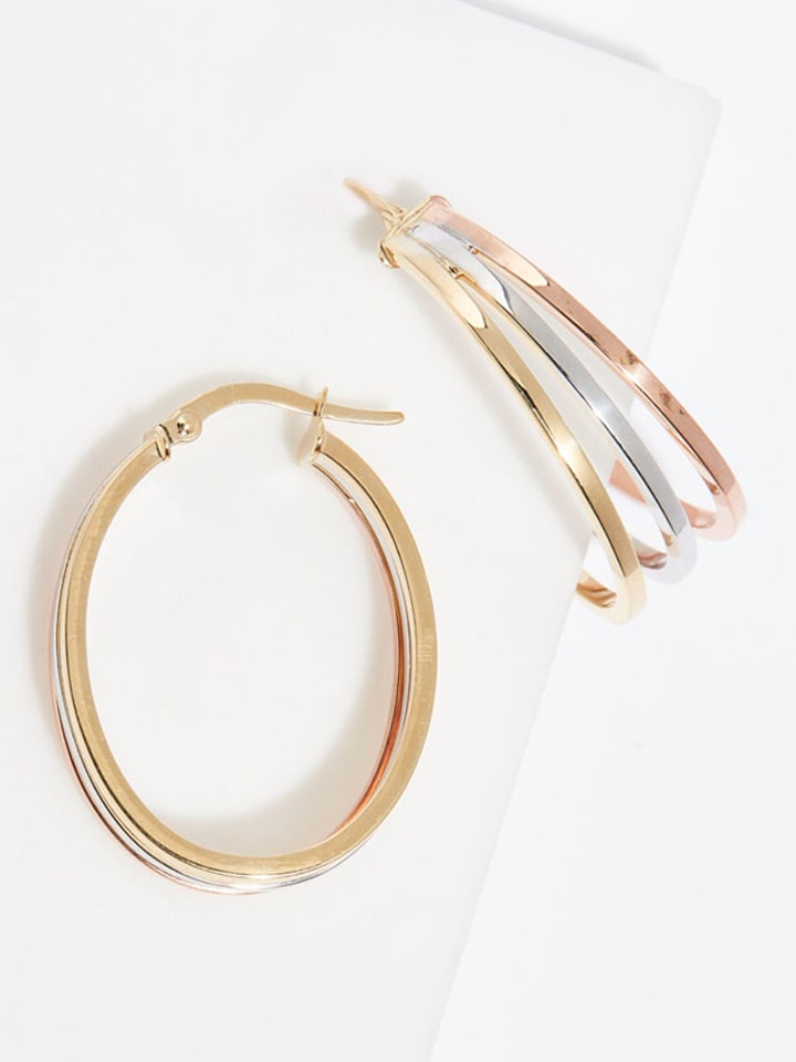 DIAMANTA Złote kolczyki-kreole "Rica" rozmiar: onesize