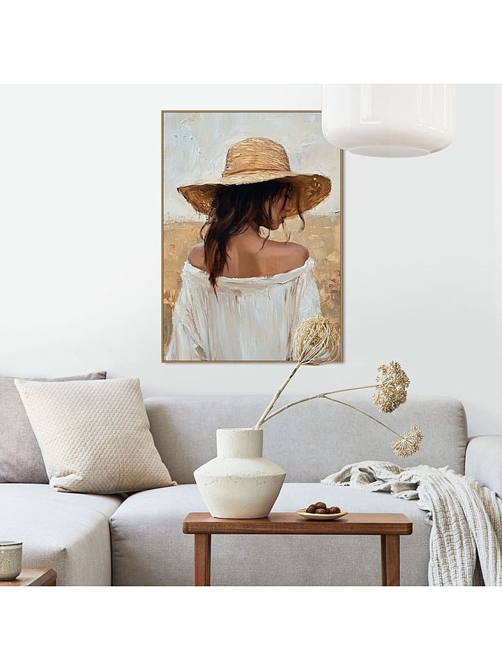 Orangewallz Druk artystyczny "Golden Breeze" w ramce rozmiar: 50x70 cm