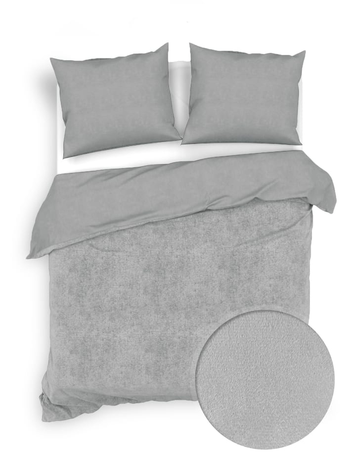 Zo!Home Komplet pościeli "Velluto" w kolorze szarym rozmiar: 140x220 cm