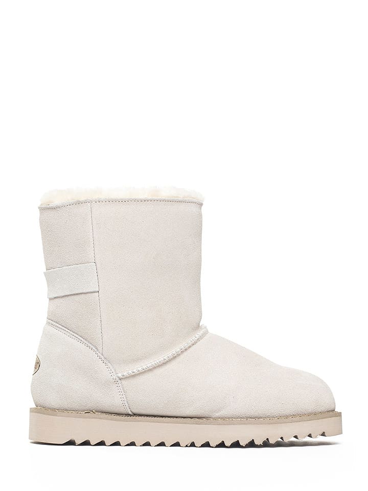 NICEBAY Skórzane botki zimowe "Blackbird" w kolorze białym rozmiar: 41