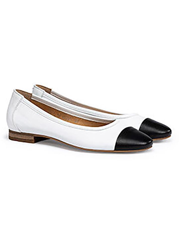 LLOYD Skórzane baleriny w kolorze biało-czarnym rozmiar: 37