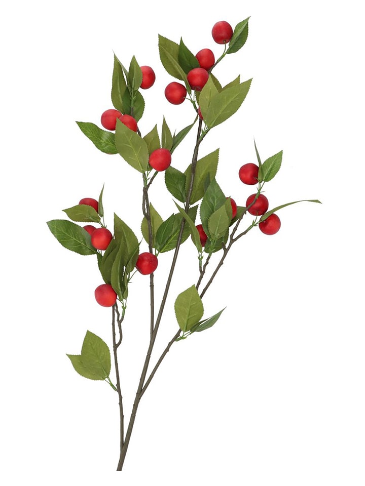 daan kromhout Dekoracyjna gałązka "Apple Plum" w kolorze czerwono-zielonym - wys. 90 cm rozmiar: onesize