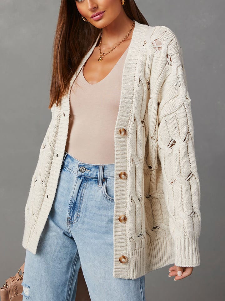 Milan Kiss Kardigan w kolorze kremowym rozmiar: M