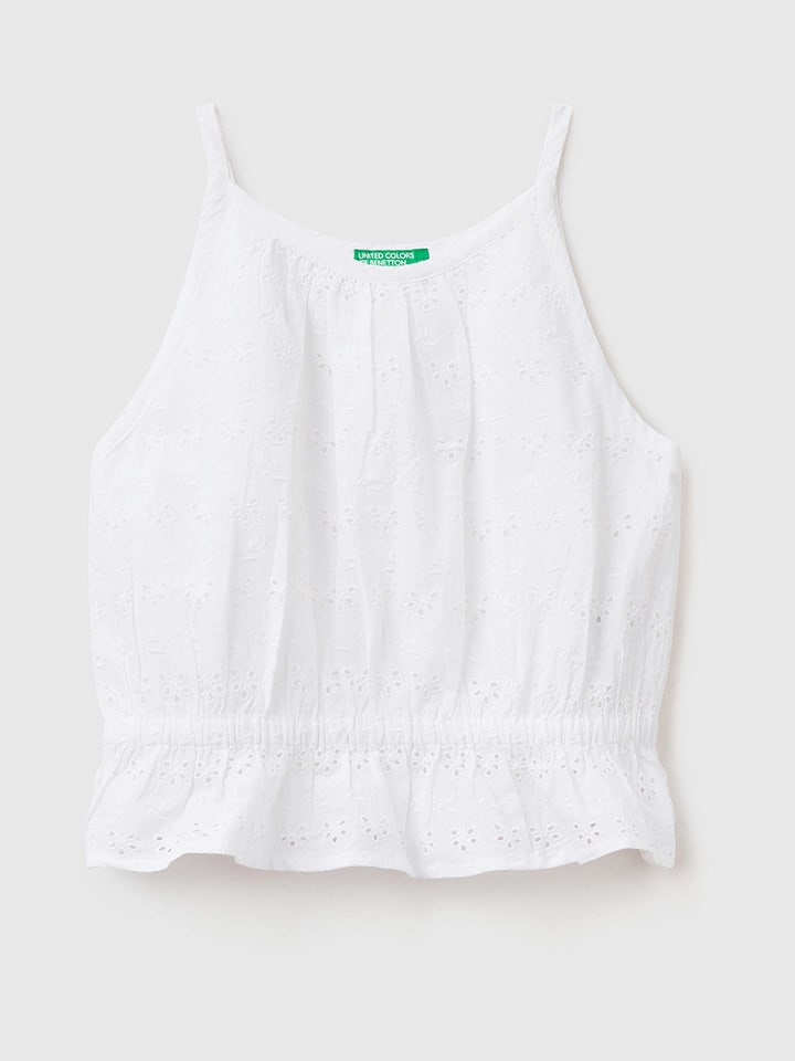 Benetton Top w kolorze białym rozmiar: 122