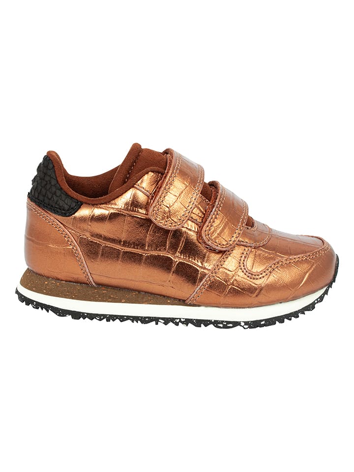 WODEN Skórzane sneakersy "Sandra Croco Shiny" w kolorze jasnobrązowym rozmiar: 27