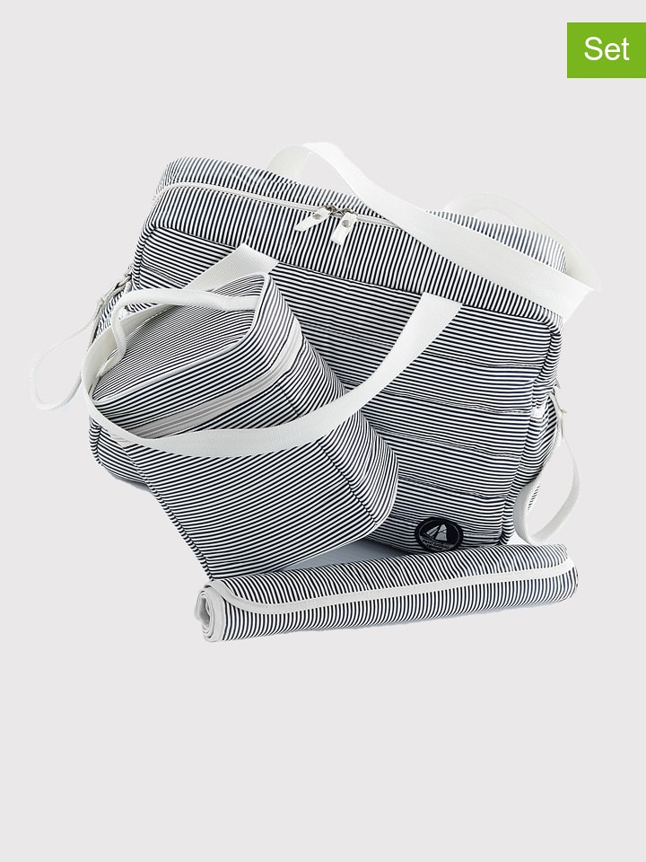 PETIT BATEAU 3-częściowy zestaw w kolorze czarno-białym do przewijania rozmiar: onesize