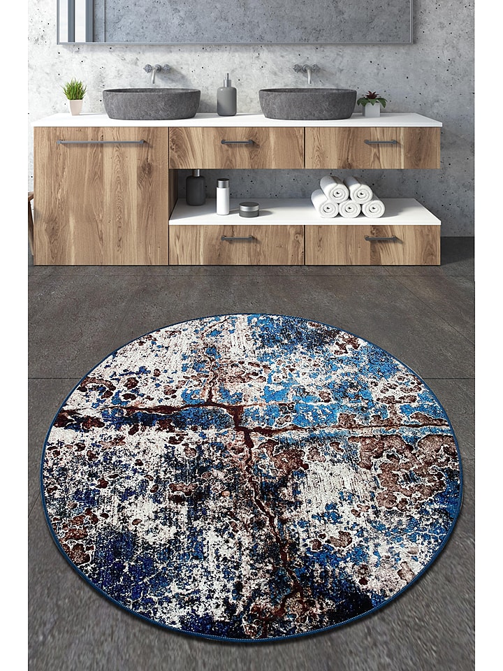 Colourful Cotton Dywanik łazienkowy w kolorze granatowym rozmiar: 80 cm