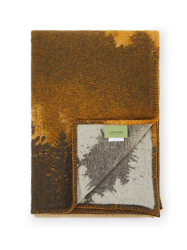 Lanerossi Pled w kolorze jasnobrązowo-żółtym - 190 x 130 cm rozmiar: onesize
