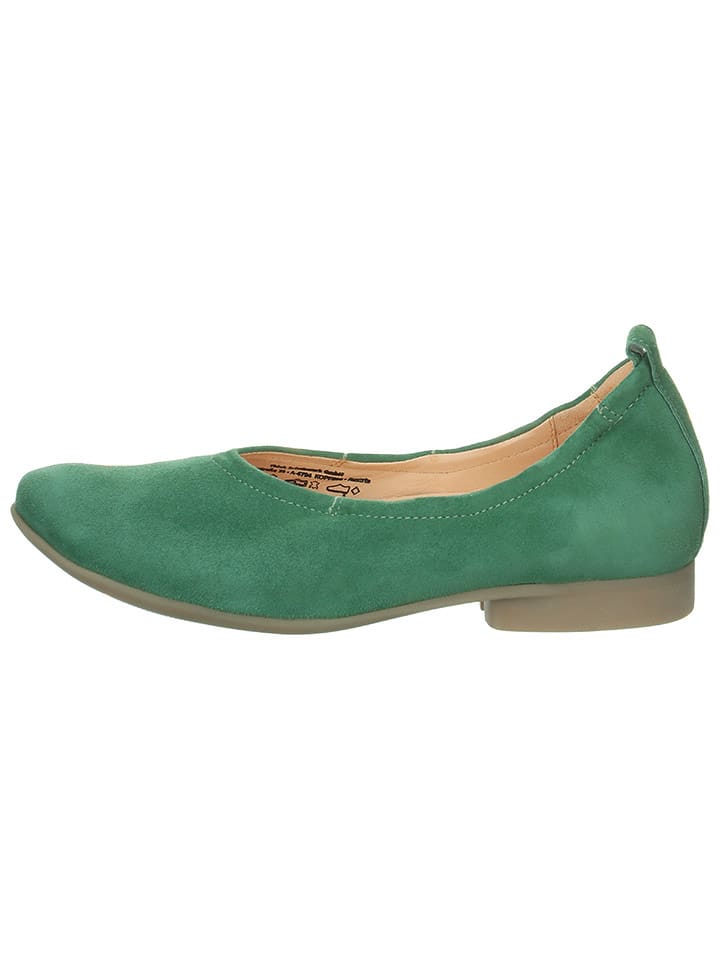Think! Skórzane baleriny "Guad2" w kolorze zielonym rozmiar: 38