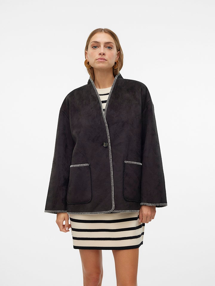 Vero Moda Kurtka "VMLIVA" w kolorze czarnym ze skóry syntetycznej rozmiar: XS