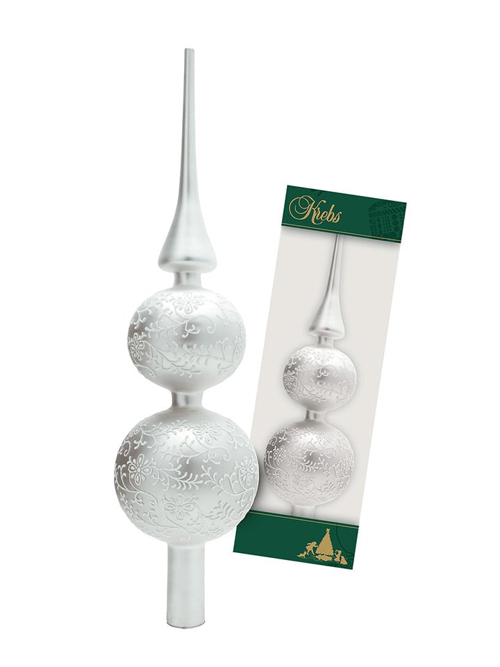 Krebs Glas Lauscha Szpic w kolorze srebrnym na choinkę - wys. 33 cm rozmiar: onesize