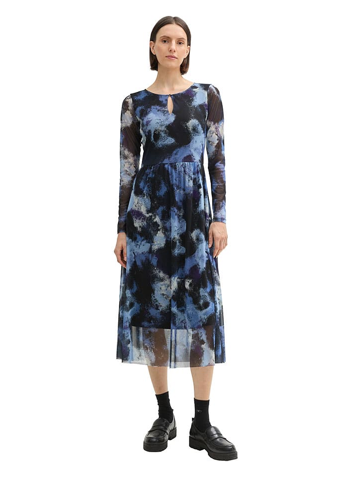 Tom Tailor Sukienka w kolorze czarno-niebieskim rozmiar: 38