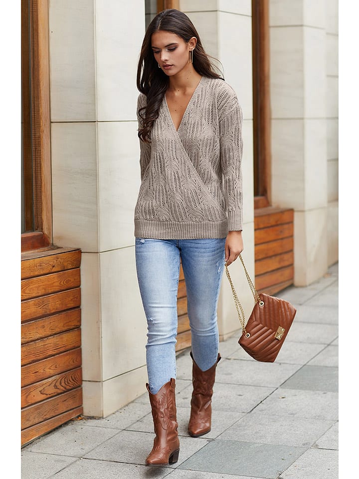 Milan Kiss Sweter w kolorze szarym rozmiar: S