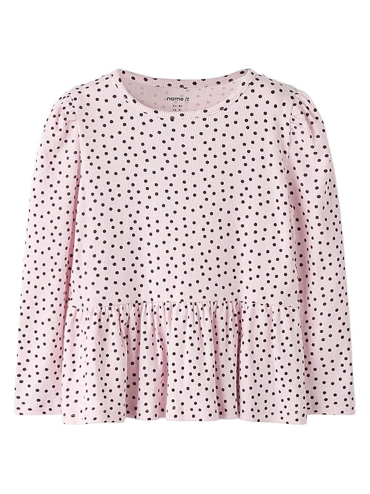 name it Koszulka "Tenna" w kolorze jasnoróżowo-czarnym rozmiar: 116
