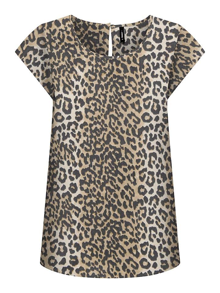 ONLY Bluzka w kolorze jasnobrązowo-beżowo-czarnym rozmiar: 36