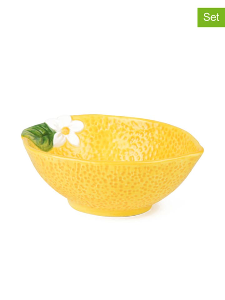 Trendy Kitchen by EXCÉLSA Miski (4 szt.) "Amalfi" w kolorze żółtym - 15 x 10,5 cm rozmiar: onesize