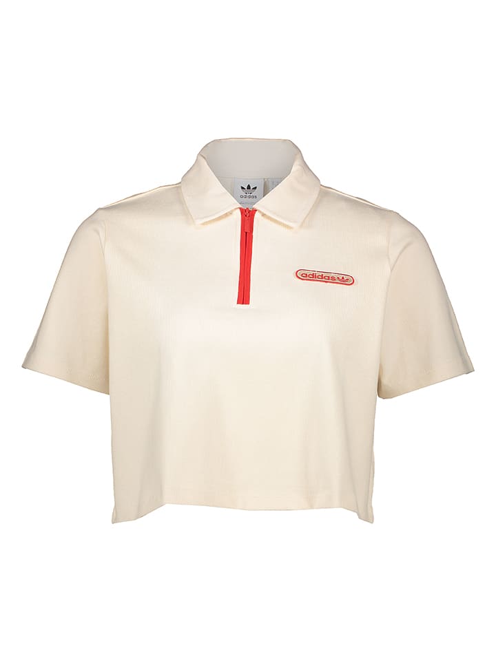 adidas Koszulka polo w kolorze beżowym rozmiar: 40
