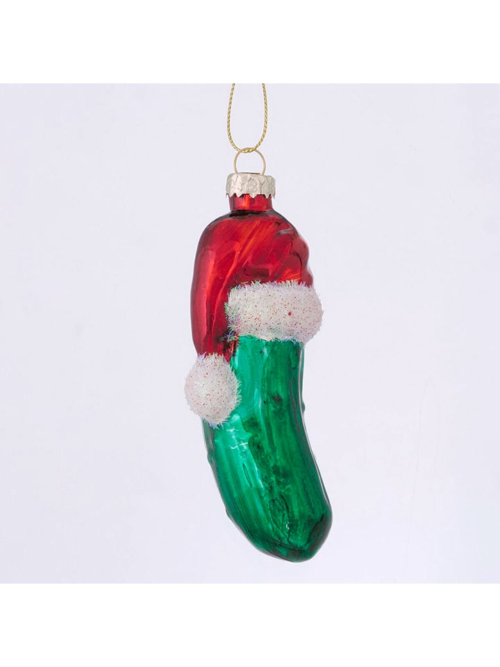 Boltze Zawieszka świąteczna "Ogórek" w kolorze zielono-czerwonym - wys. 12,5 cm rozmiar: onesize
