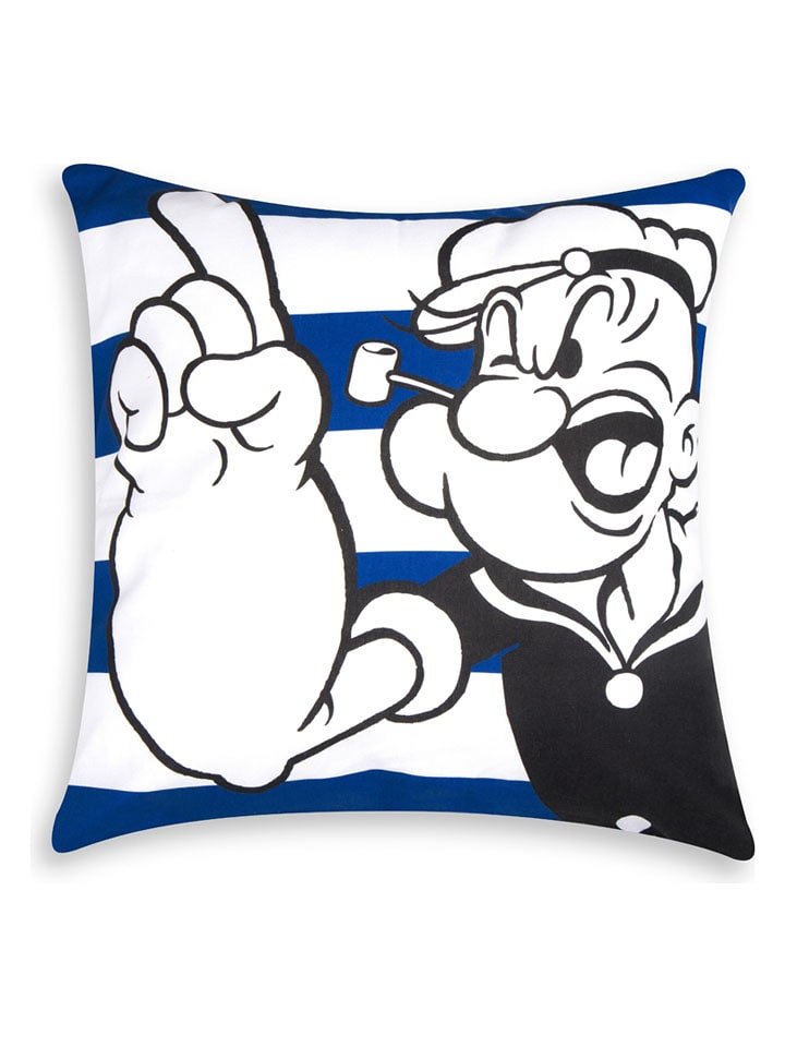 EXCELSA Poduszka "Popeye" w kolorze biało-niebieskim - 45 x 45 cm rozmiar: onesize