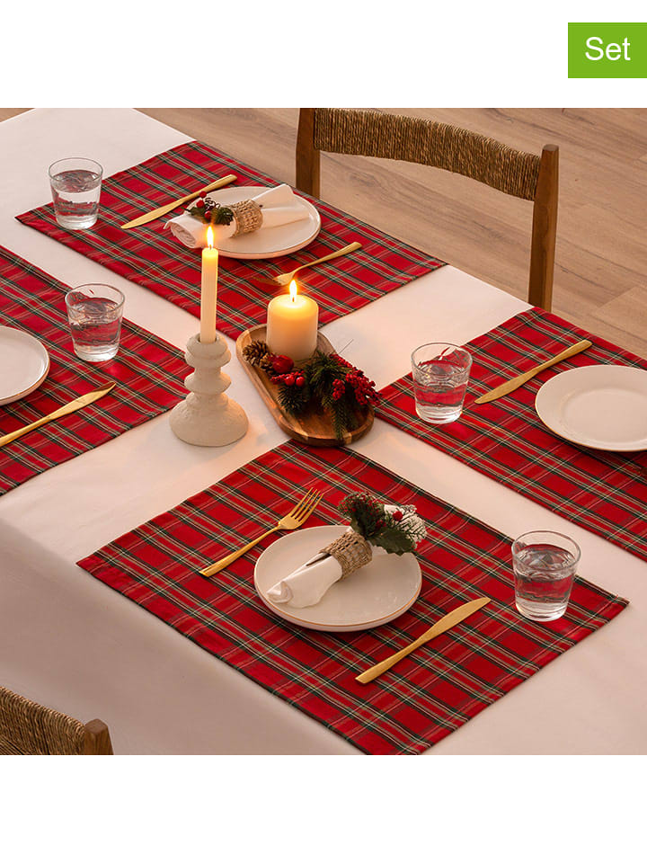 Mint Rugs Podkładki stołowe (2 szt.) "Christmas Naibi" w kolorze czerwonym - 50 x 40 cm rozmiar: onesize