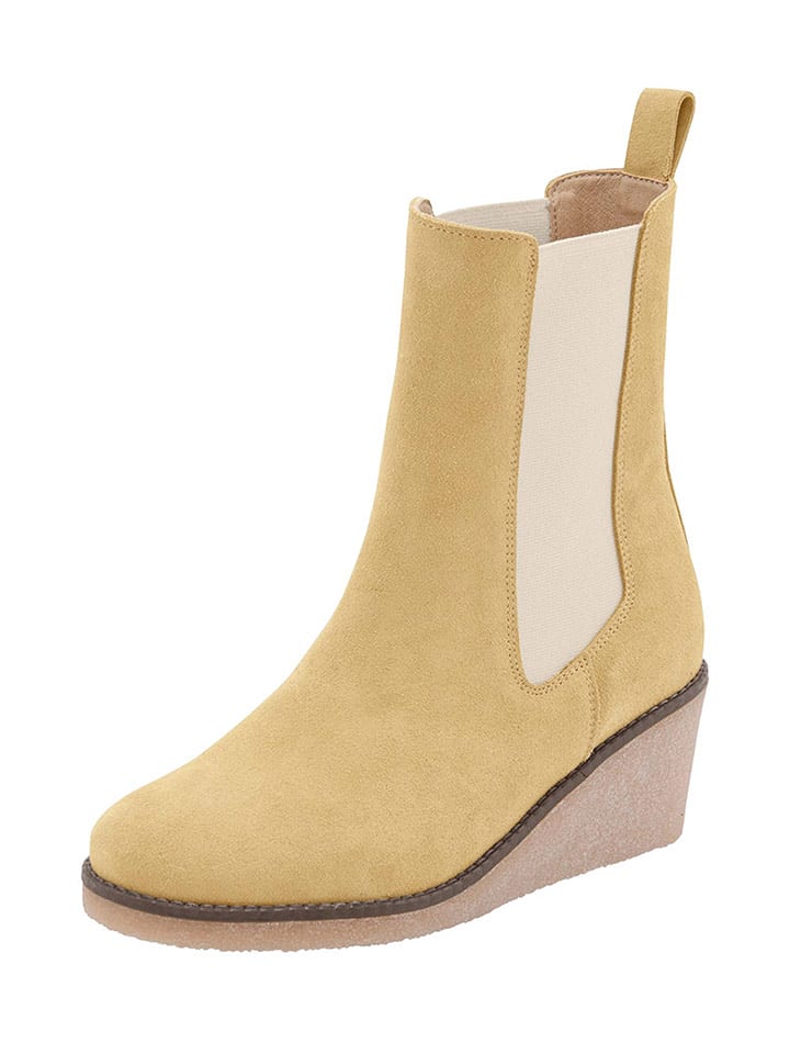 Heine Skórzane sztyblety w kolorze żółtym rozmiar: 38