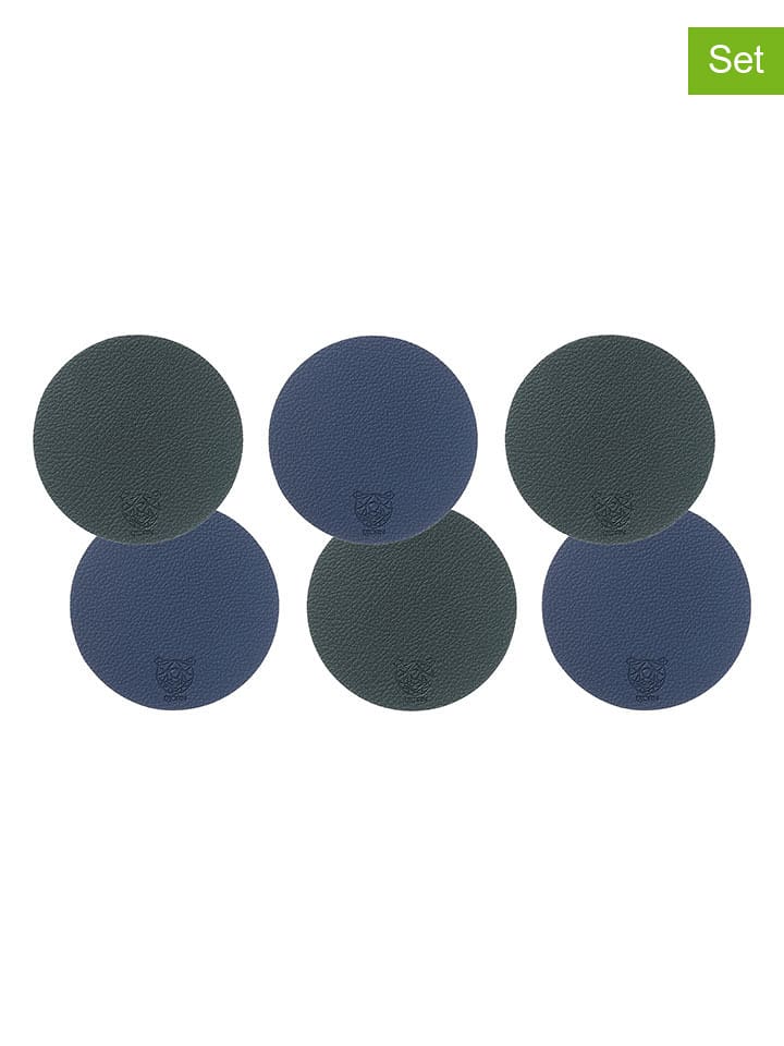 Björn Dwustronne podstawki (6 szt.) w kolorze granatowo-antracytowym - 13 x 11 cm rozmiar: onesize