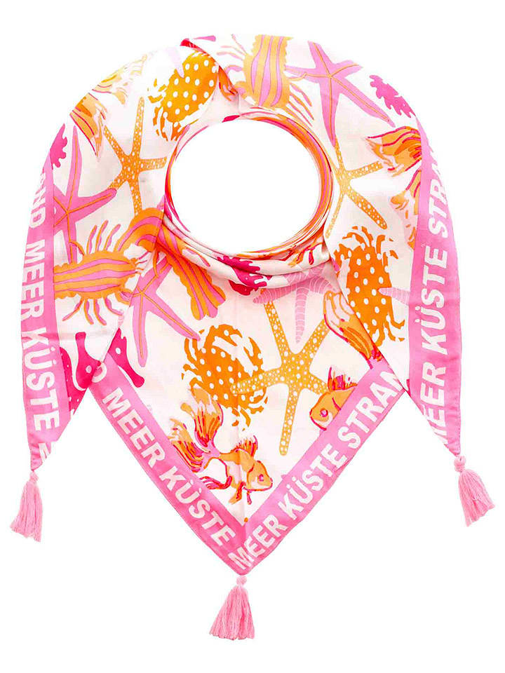 Zwillingsherz Chusta trójkątna w kolorze jasnoróżowym - 200 x 95 cm rozmiar: onesize