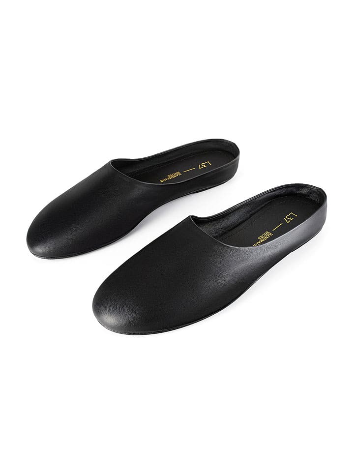 loft37 Skórzane klapki "Allato" w kolorze czarnym rozmiar: 39