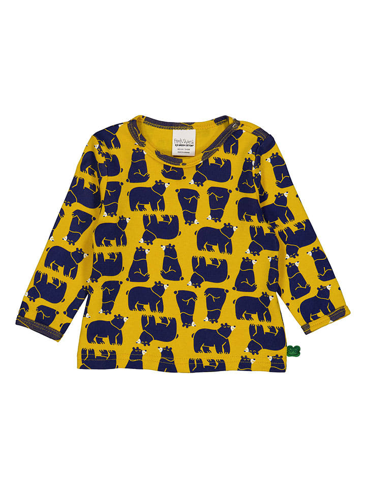 Fred´s World by GREEN COTTON Koszulka "Bear" w kolorze żółtym rozmiar: 86
