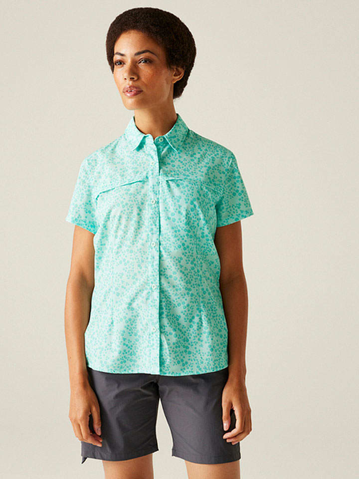 Regatta Koszula funkcyjna "Packaway" w kolorze turkusowym rozmiar: 42