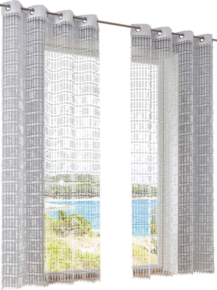 heine home Firanka dekoracyjna w kolorze kremowym rozmiar: 145x135 cm