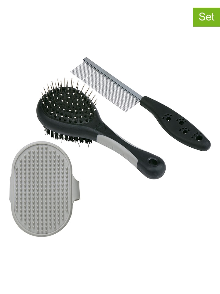 Edco 3-częściowy zestaw w kolorze szarym do pielęgnacji sierści rozmiar: onesize